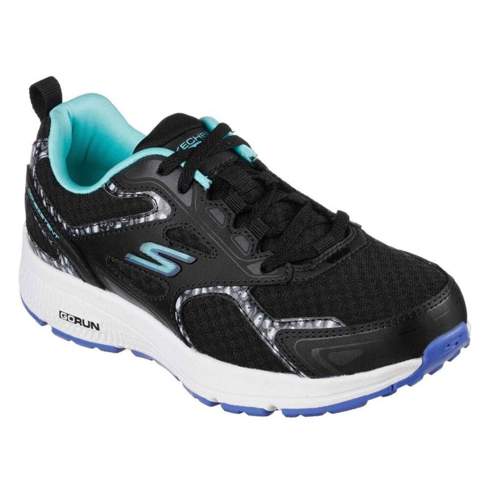 Skechers Womens/Ladies Logo Low Cut Running Shoes / Black/Mint